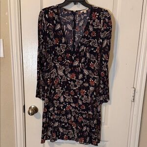 Ella Moss Floral A line V-Neck Dress size Large